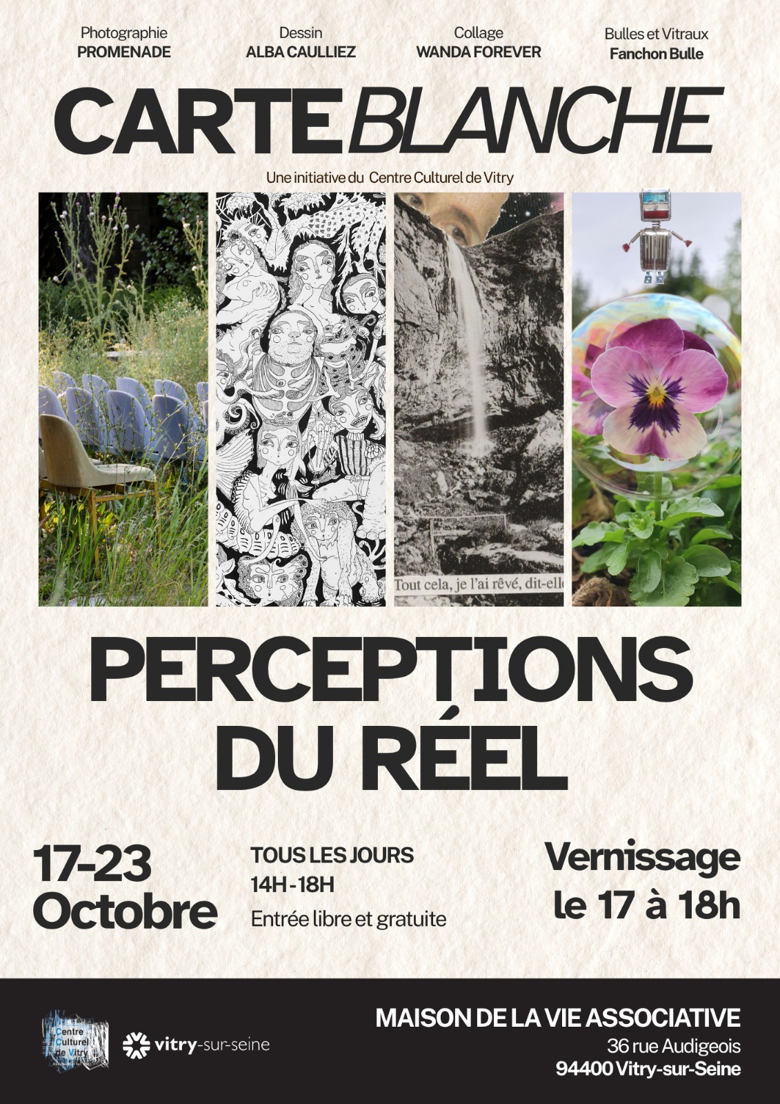 Affiche Carte Blanche Perceptions du Réel - Exposition Vitry-sur-Seine